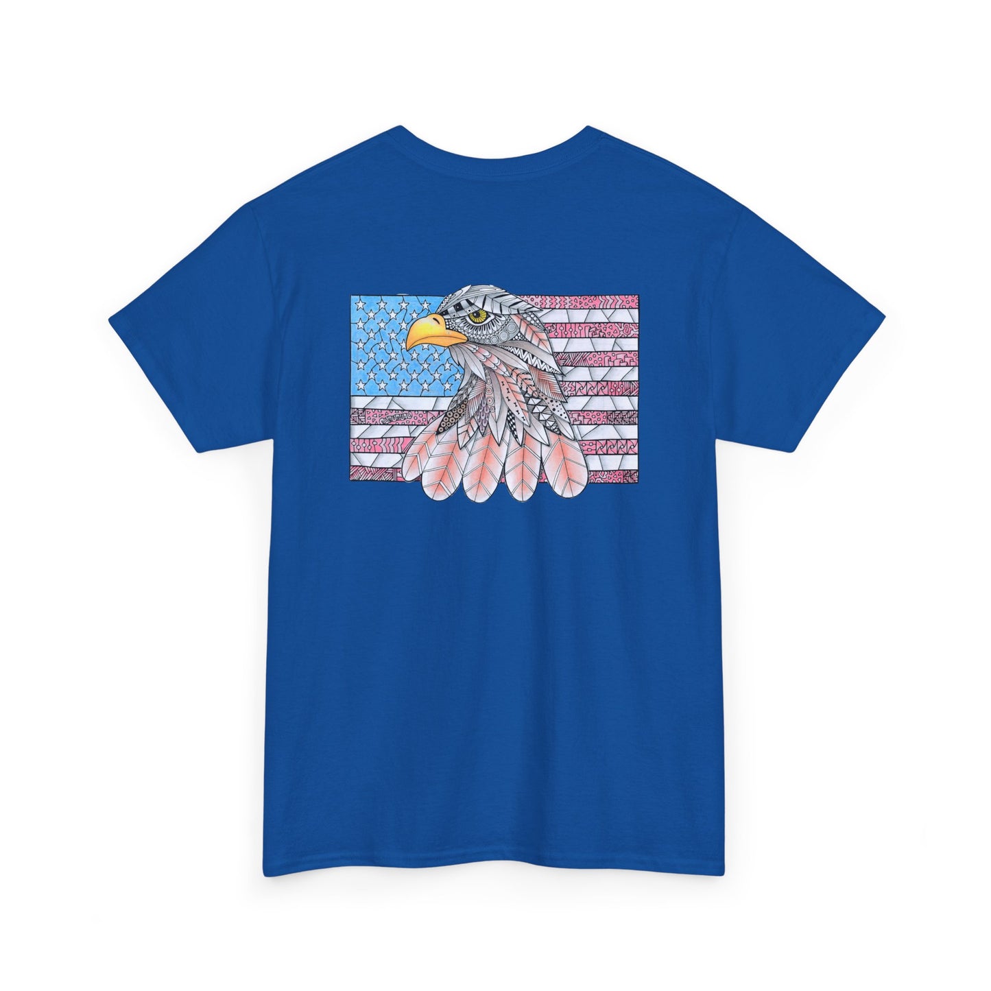 American Flag w/ Majestic Bald Eagle Heavy Cotton Tee