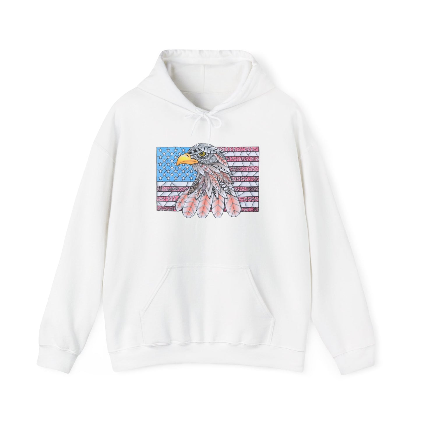 American flag w/ majestic bald eagle Heavy Blend™ Hooded Sweatshirt