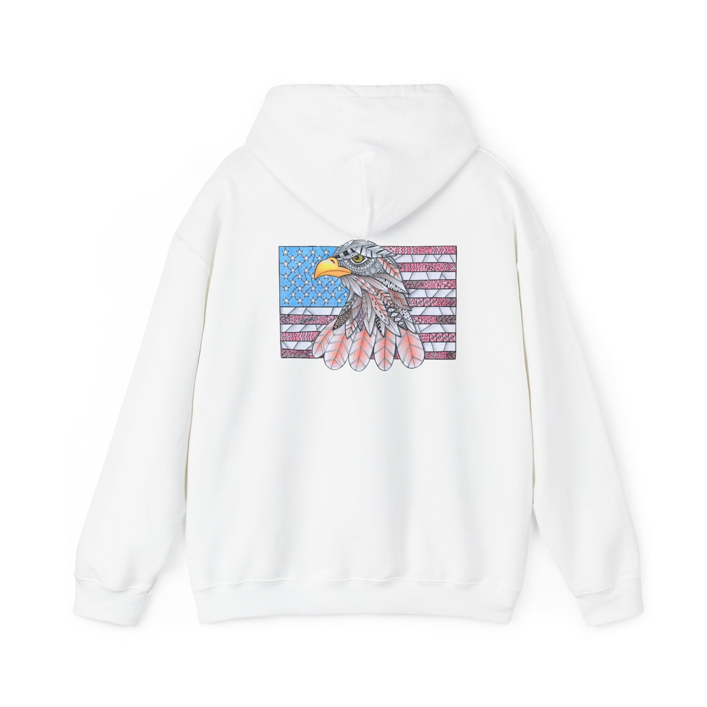 American flag w/ majestic bald eagle Heavy Blend™ Hooded Sweatshirt